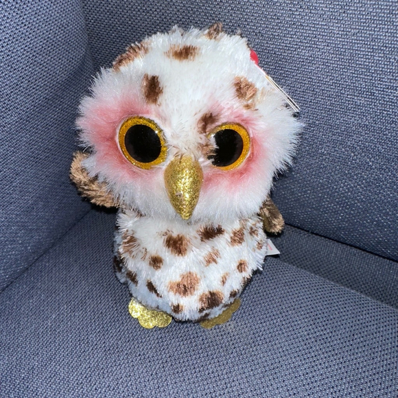 Ty Stuffed Animal Owl Plush Toy White Brown Whoolie New NWT 2022 - Picture 11 of 16